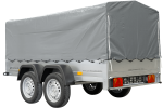 Garden Trailer 264/2 KIPP mit Stützrad, 80 cm und grauer Plane-Hochplane-Neu – Bild 3